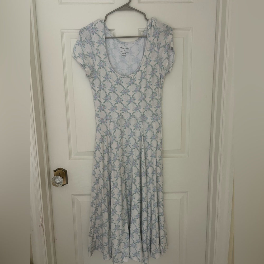 Posh Peanut PRAIRIE VINE WOMEN'S POINTELLE SCOOP MIDI DRESS